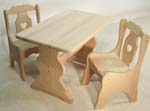 Trestle Table with Heart Chairs